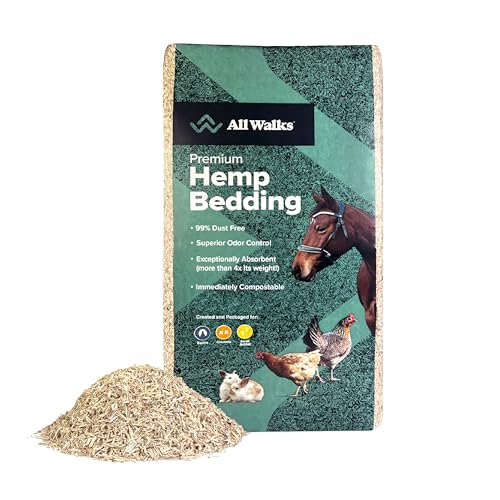 All Walks 150 Liter(30 lbs) Hemp Bedding for Chicken Coops, Hampters, Ducks, and Turkeys - 100%...