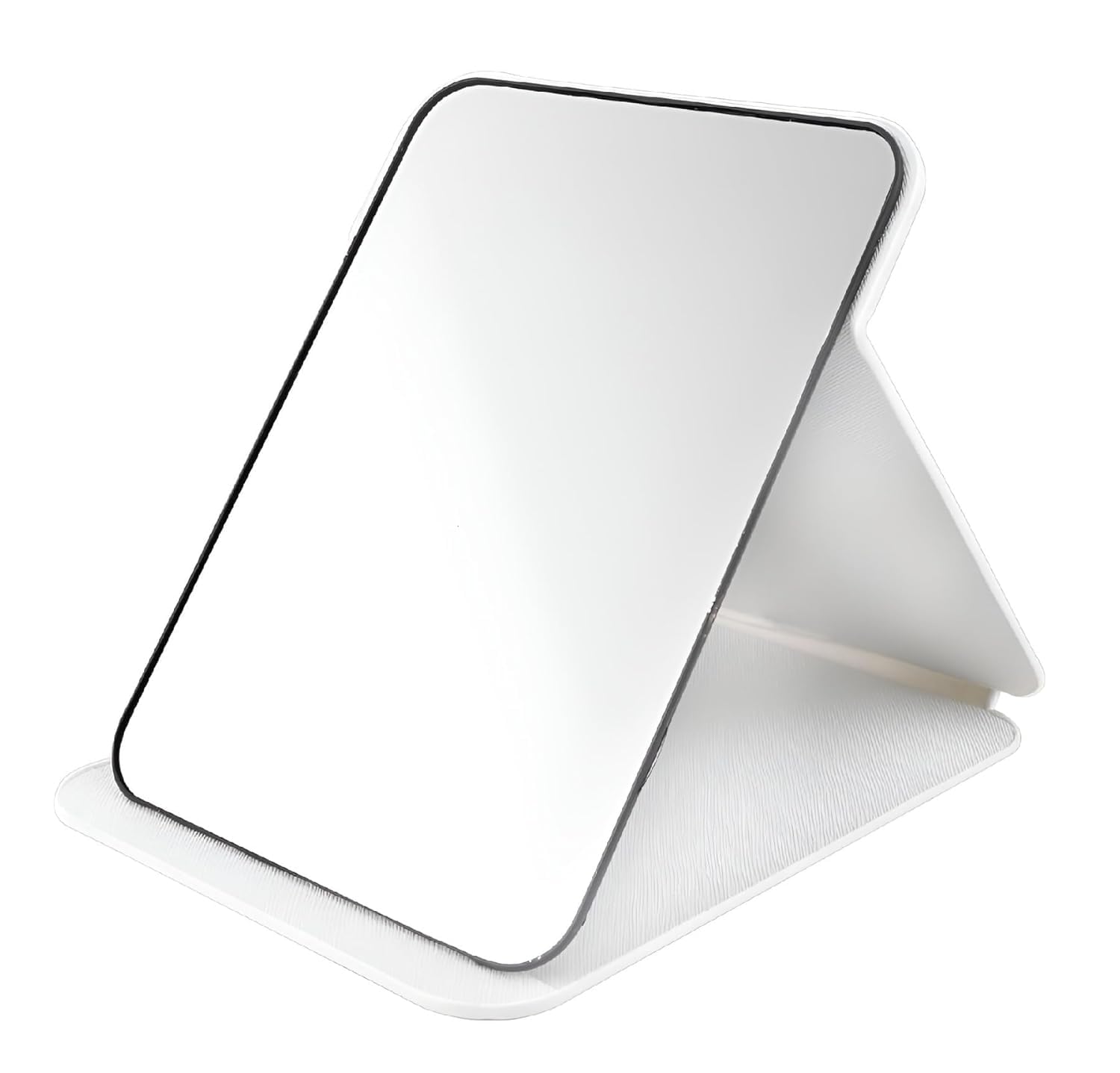 PRONTOPAL Foldable Travel Makeup Mirror with Stand,Table Desk Vanity Makeup Mirror Slim, Lightweight Vanity Mirror for Desk, Purse, Office, or Travel–Compact HD Round Edge Mirror (White)-image-23