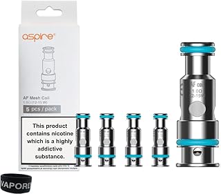 Vaporly UK Aspire AF Mesh Coils No Nicotine Compatible with Aspire Flexus Q Blok Stik Riil X Pods (1.0 Ohm (12-15W))