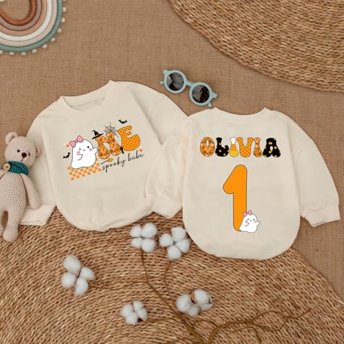 Personalized First Halloween Birthday Babies Girls Romper, My First Halloween Baby Girl Outfit, 1St Halloweens3