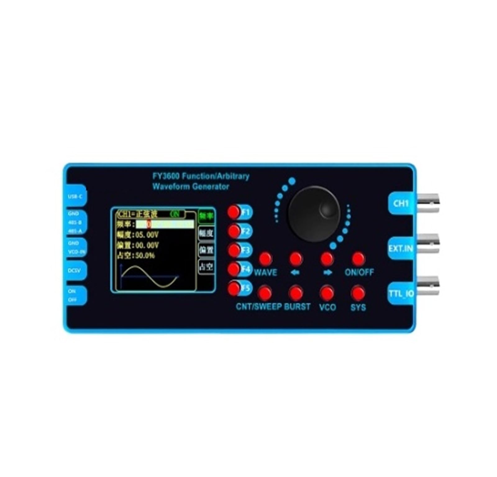 Generatore di segnali di funzione a canale singolo FY3600-5MHz Ampiezza 0–20 Vpp