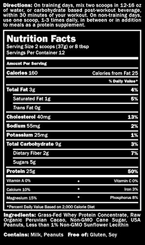PROMIX Standard 100 Percent All Natural Grass Fed & Undenatured - Best for Optimum Fitness Nutrition Shakes & Energy Smoothie Bowls: Chocolate Peanut Butter 1 lb Bulk- Look Better Naked Whey