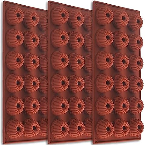 ionEgg Silicone Bakeware Mold for Mousse Chocolate, Jelly, Pudding, Camele, Dessert Molds 18 Cavities, Set of 3 Cover