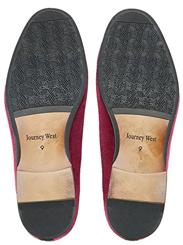 Journey West Men's Velvet Loafers Embroidery Slip-On Loafers Tuxedo Dress Shoes Smoking Slippers for Men4