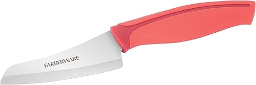 Vista 6 de Farberware Precise Slice Santoku Parer Cuchillo 3.5 pulgadas, rojo