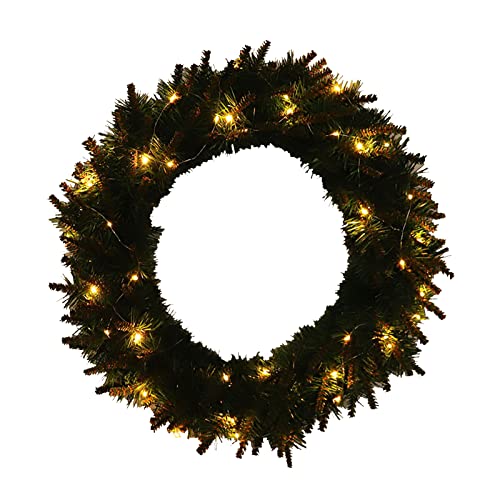 Couronne de Noël en bois pour embellir une porte sans entretien