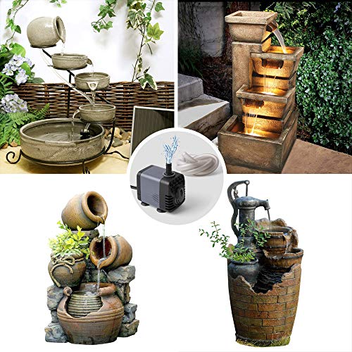 Ankway Wasserpumpe, Teichpumpe 160GPH 600L / H 10W Tauchpumpe mit Vinylschläuchen(39inch / 1M), Förderpumpe mit 2 Düsen für Teiche, Garten, Springbrunnen, Aquarium Pumpe 5.9ft (1.8M) Netzkabel - Image 7