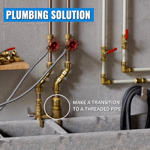 Sungator Straight Connector Plumbing Fitting, Male Adapter 1/2 Inch By 1/2 Inch Push Fit Pex Fittings With Disconnect Clip, Push-To-Connect Copper, Cpvc, No Lead Brass Pipe Fittings thumb #4