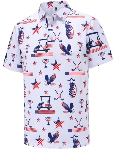 Mens Golf Polo Shirts Short Sleeve Moisture Wicking Dry...