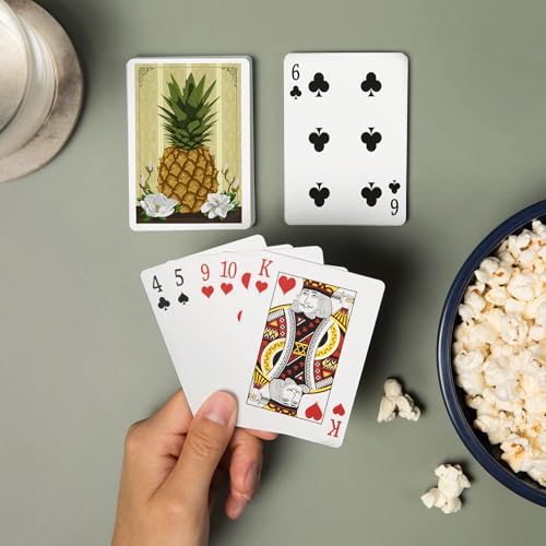 Baraja Colonial Pineapple con Magnolias 52 cartas póker miniatura 2