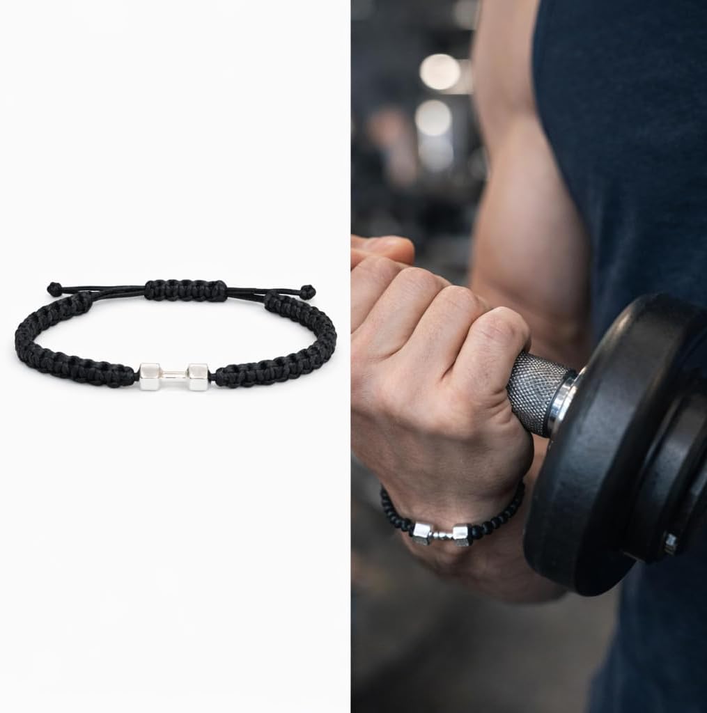 Fitness Bracelet - Motivational Dumbbell Charm Adjustable Bracelet for Men & Women, Weightlifting, Sports Fitness, Personal Trainer Gift - Image 6