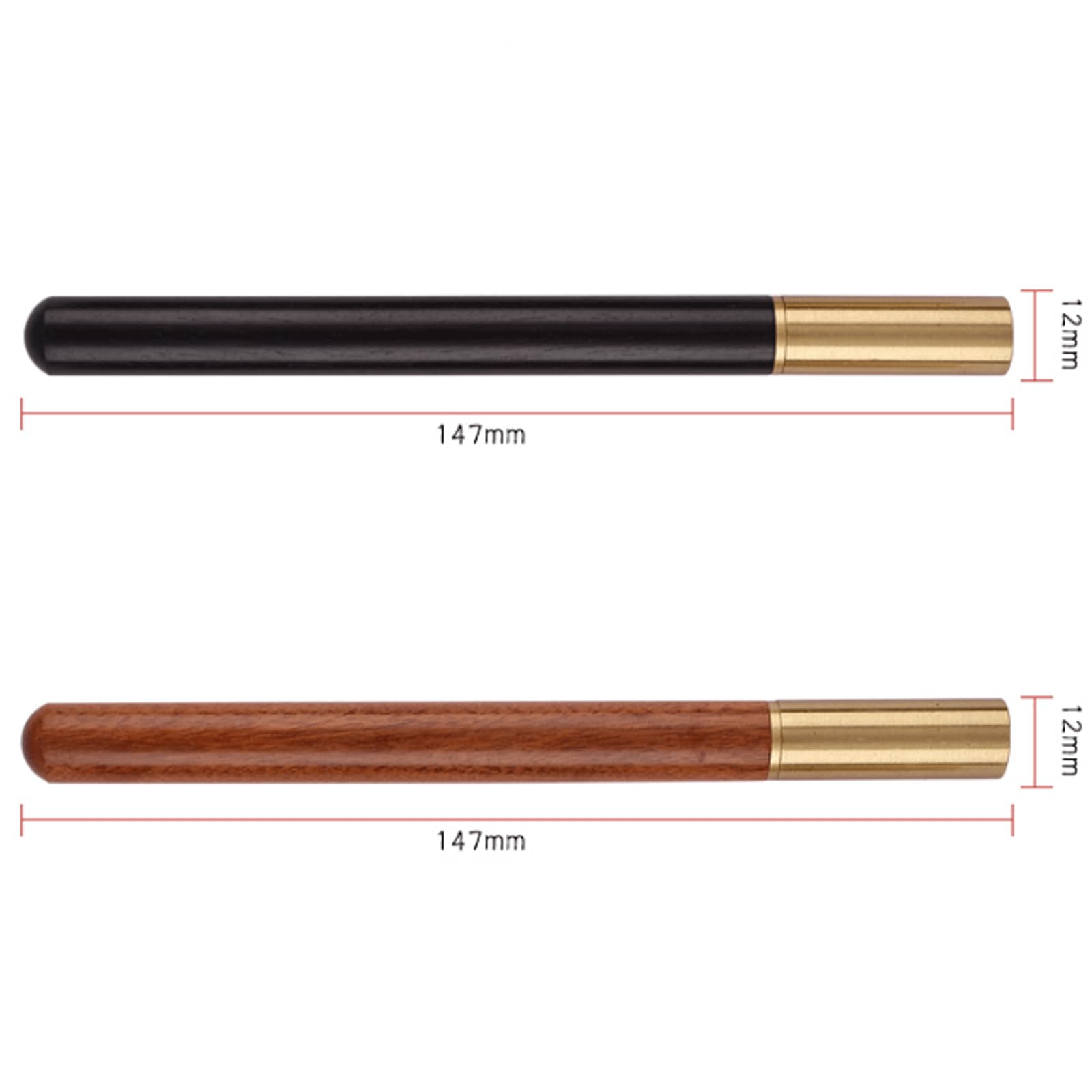 Penna gel con inchiostro gel, 2 pezzi, con tappo rotante in legno, 0,5 mm, penna da scrittura per diario, scrittura, penna da lavoro, 147 cm, inchiostro nero