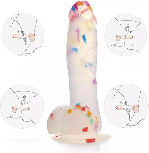 Miniatura 2 de Juguetes líquidos coloridos de silicona de simulación de 7.6 pulgadas, material seguro para humanos, ventosas fuertes, súper suaves, gruesos