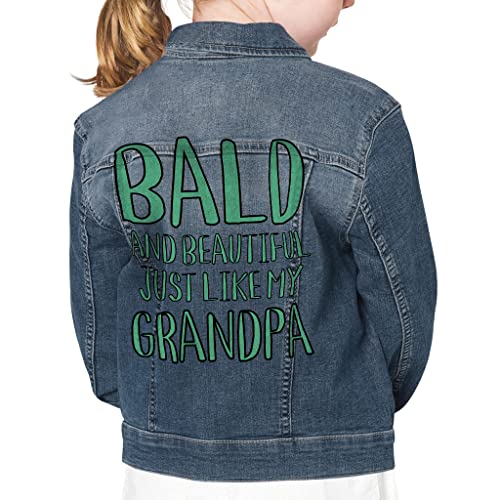 Bald and Beautiful Kids' Denim Jacket - Phrase Jean Jacket - Print Denim Jacket for Kids