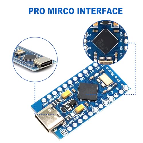 Pro Micro 5V/16MHz avec puce 32U4 et port Type-C pour une programmation stable - 5