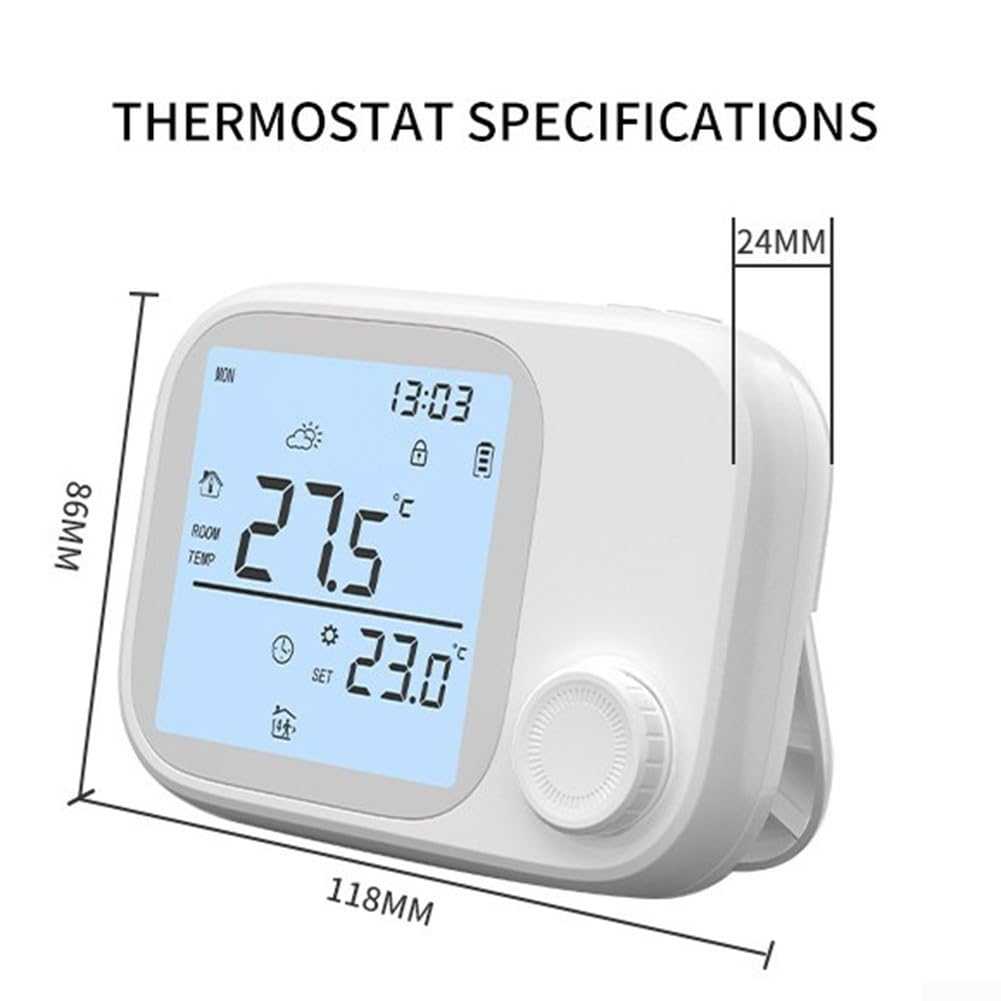 Termostato intelligente wireless, controller compatibile con RF433, display Full Touch per caldaia a gas per riscaldamento dell'acqua, supporta il controllo vocale, bianco (WIFI)
