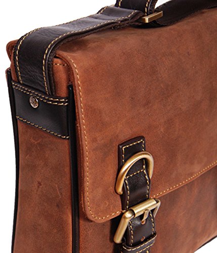 Sac messager en cuir Beck unisexe de bureau bronzer