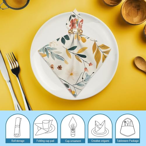 Servilletas de Tela Cuadradas Blanca Pack 6 Polyester miniatura 7