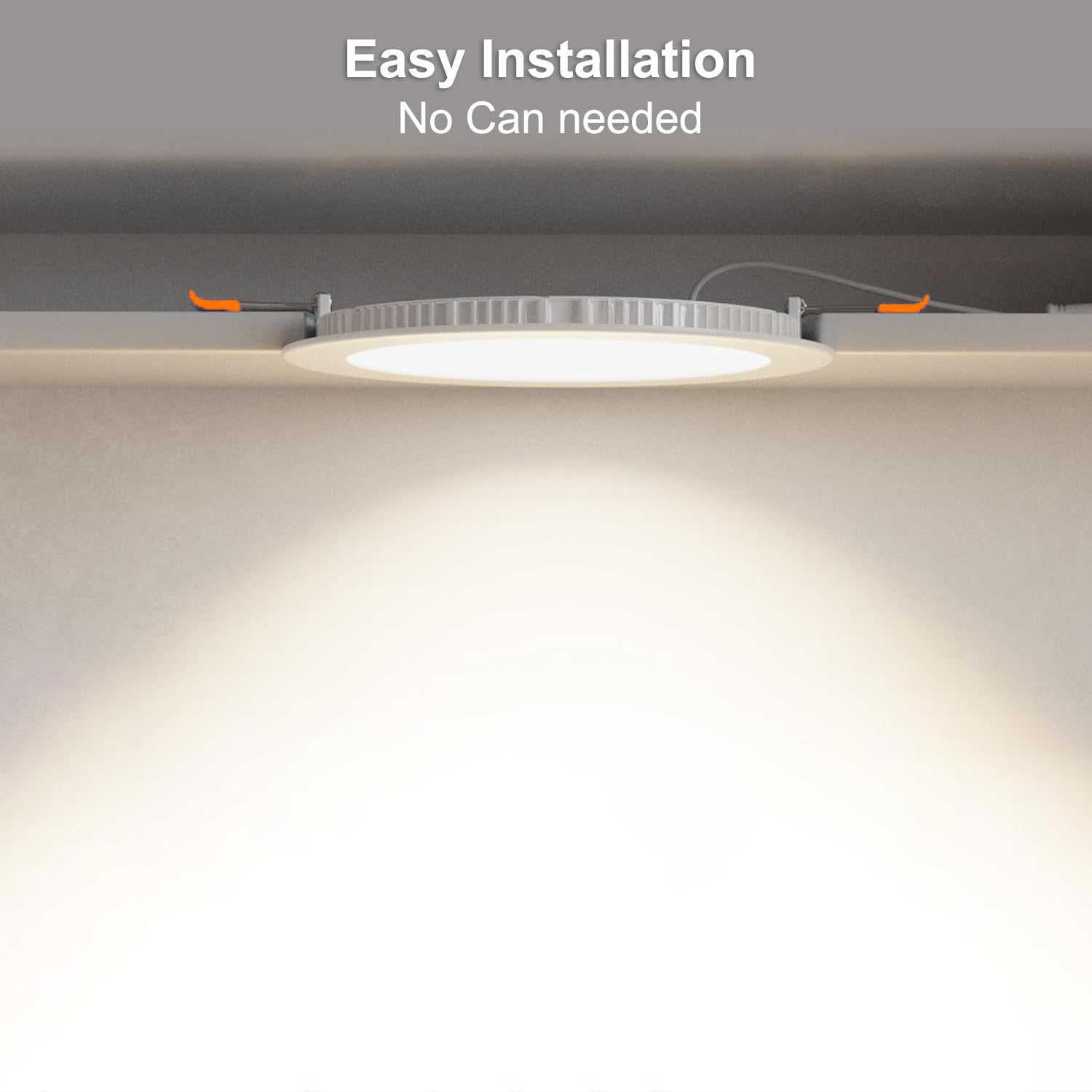 Fucoda 24 Pack Canless Recessed Lighting 6 Inch LED Ceiling Lights, 6000K Daylight, 1050LM High Brightness LED Lights, 12W 110W Eqv, Ultra-Thin Can Light