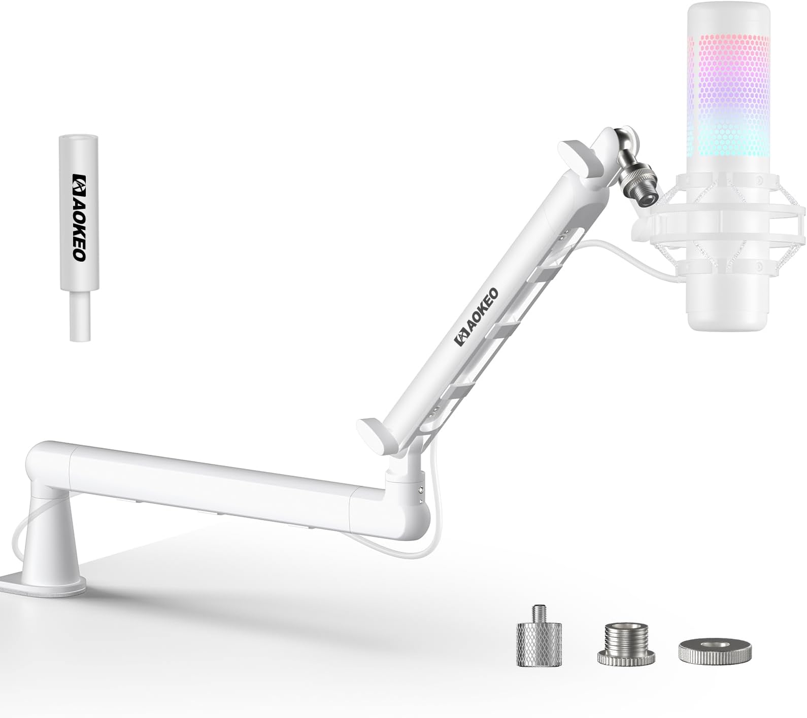 Microphone Arm,Aokeo AK-55 Desk Low Profile Adjustable Mic Boom Arm Stand,Suitable For Blue Yeti,Snowball iCE, HyperX QuadCast,SoloCast,Elgato Wave,Etc