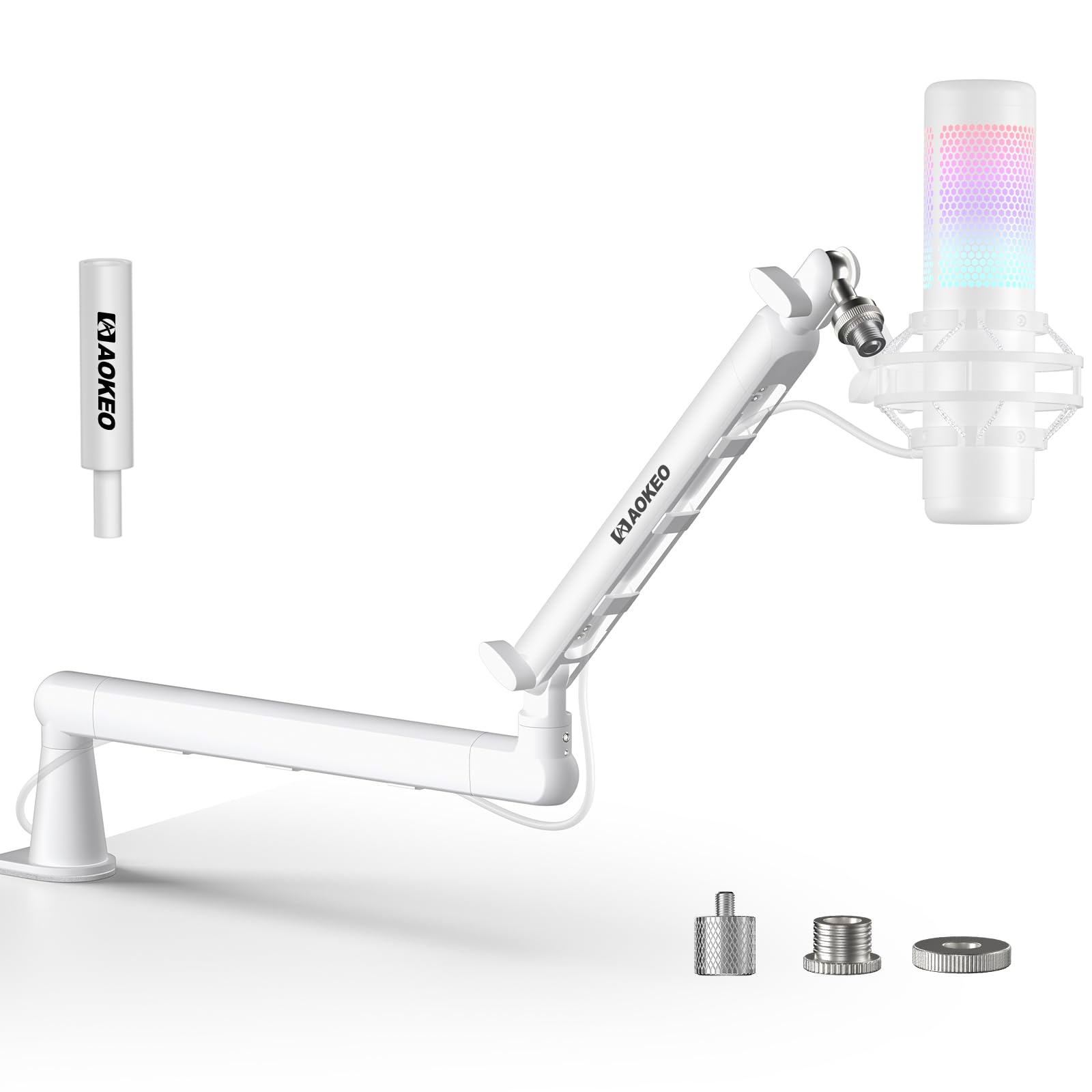 Aokeo AK-55 Bras de microphone réglable pour bureau - Convient pour Blue Yeti, Snowball iCE, HyperX QuadCast, SoloCast, Elgato Wave, etc