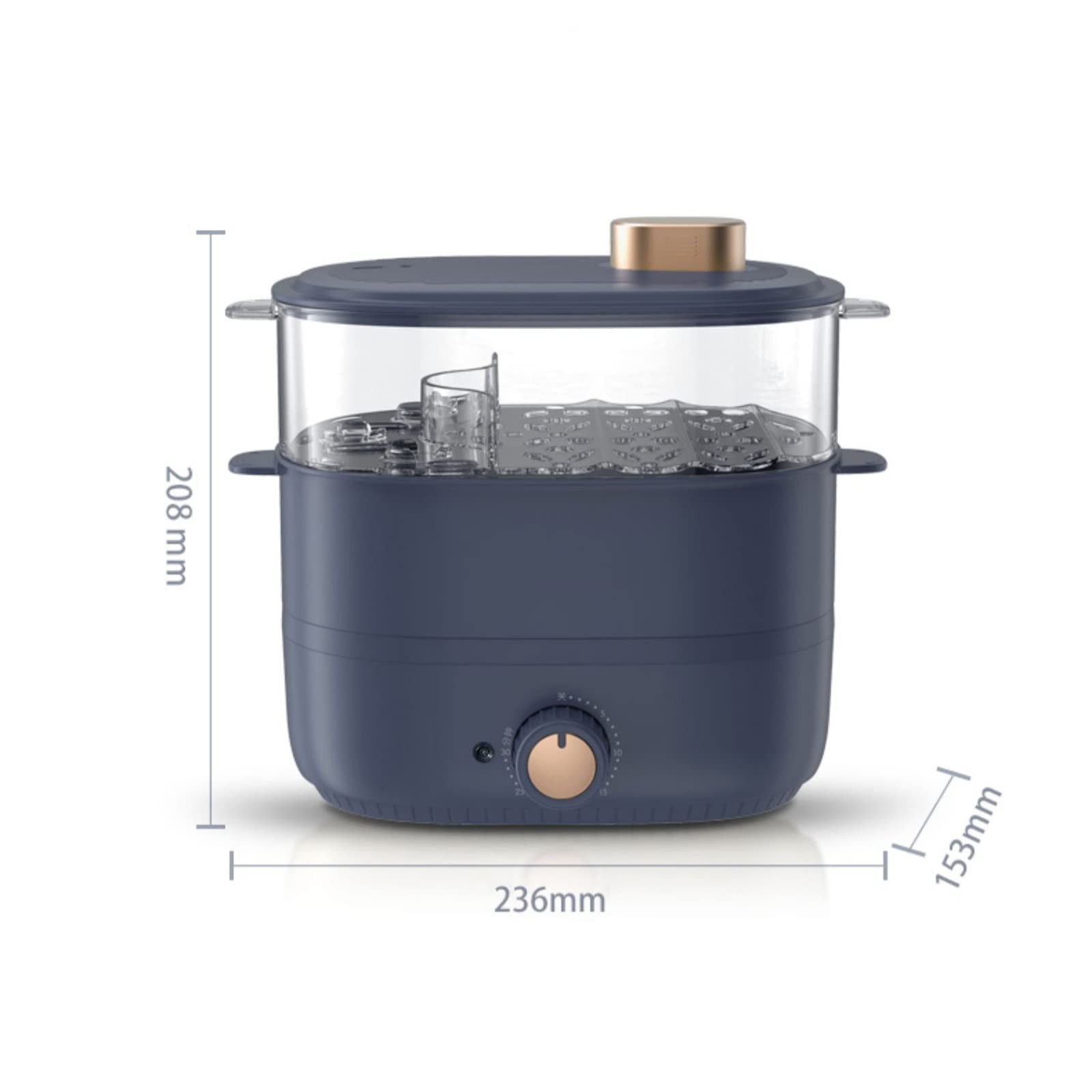 CASOTA Hervidor de Huevos eléctrico Hervidor de Huevos, vaporizador eléctrico pequeño for el hogar Azul Temporizador de Gran Capacidad Hervidor de Huevos eléctrico de Doble Capa