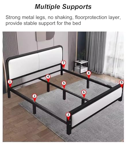 Estrutura De Cama Queen De Metal, Estrutura De Cama De Plataforma Moderna Queen Size, Estrutura De C