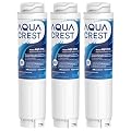 AQUA CREST 644845 Refrigerator Water Filter Replacement for Bosch® Ultra Clarity® 644845,9000077104, 9000194412, B26FT70SNS, B22CS80SNS, B22CS50SNS, Haier 0060820860, Miele KWF1000, 3 Filters