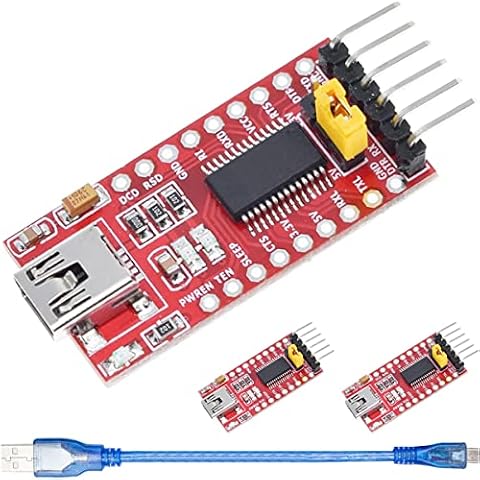 DAOKAI 3 szt. FT232RL adapter szeregowy USB na TTL Moduł konwertera szeregowego Mini USB Obsługa 3,3 V 5,5 V stabilna wydajność dla Arduino i Raspberry Pi
