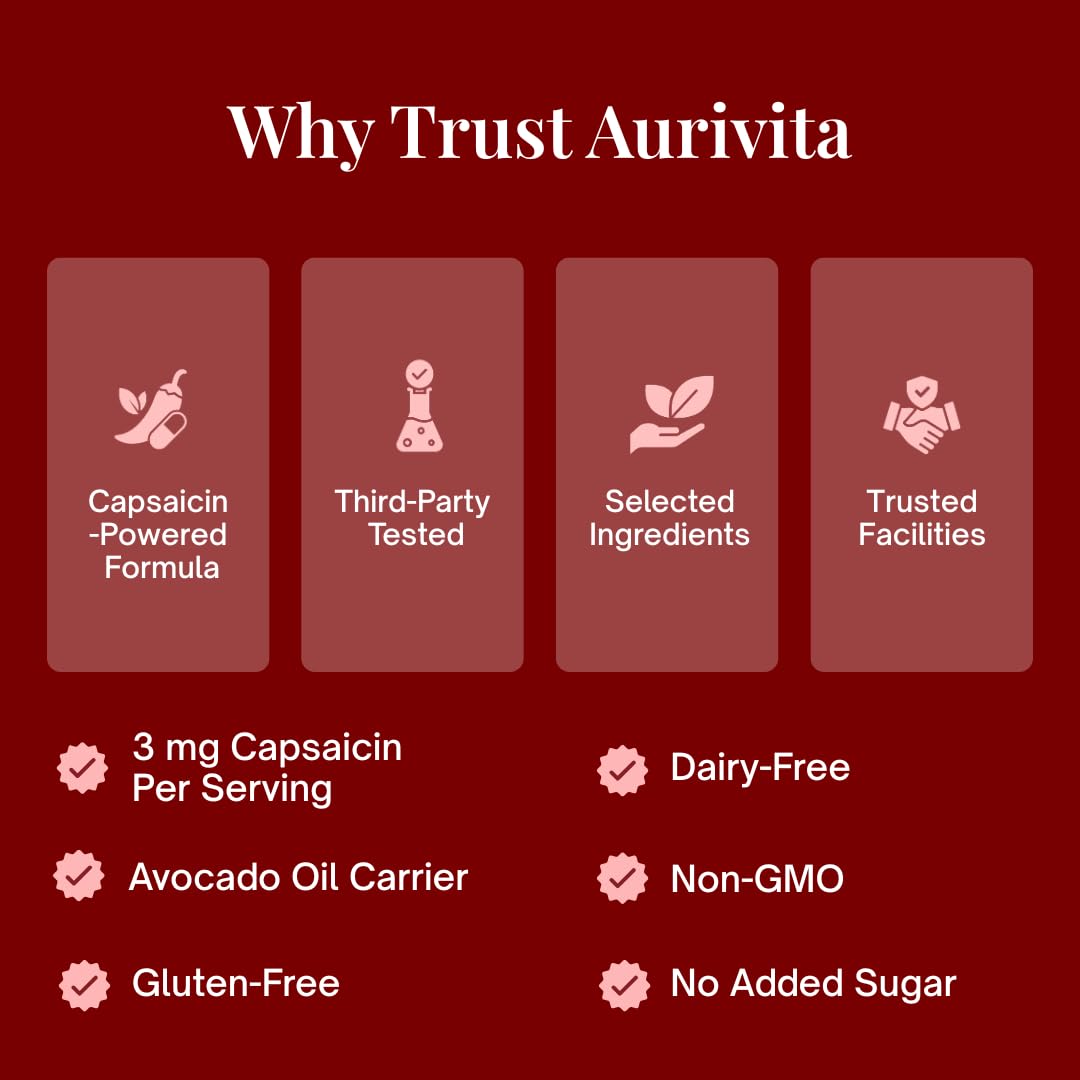 Aurivita Cayenne Pepper Capsules 180 Softgels - Cayenne Pepper Capsaicin Supplement with Vitamin E D3 & K2, Beetroot & Turmeric, Supports Circulation & Daily Energy — Amazon image 4