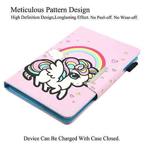 Universal 10.0 Tablet Case, Artyond Pu Leather Folio Stand Card Slot Case For Ipad 9.7 2018 2017/ Ipad Air 1 2/ Galaxy Tab A 10.1/ Tab E 9.6/ Fire Hd 10/ And More 9.0-10.5 Inch Tablet (Unicorn) #TOP5