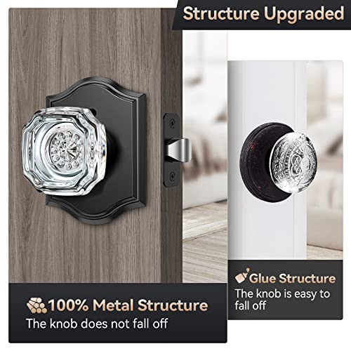 Calzibeno Glass Door Knobs, Black Crystal Door Knobs, Black Glass Door Knobs Interior Privacy Function, Bedroom Door Knobs With Lock, Vintage Door Knob For Bathroom Bedroom #TOP2