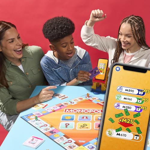Monopoly App Banking Board Game with Digital Banking Cards, Free App Integration & AR Mini-Games, Family Party Game for Kids & Adults, No Cash Fast-Play Monopoly with Device Stand & 6 Tokens, Ages 8+