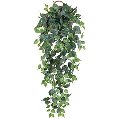 Hawesome 49.2 in (125CM) Artificial Hanging Plant, Longset Ivy Vines Trailing Plant with Many Leaf Ivy Garland, fit Indoor Wall Greenery Garden Decoration, 1 Set, Without Basket, Scindapsus Leaves Cover
