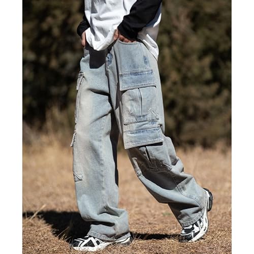 Men's Baggy Jeans Hip Hop Jean Baggy Fit Fashion Dance Skater Cargo Jeans Pant Loose Fit Vintage Cargo Pants2