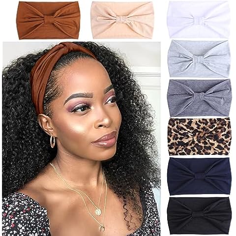 Kachanaa 8 Packs Large Wide Headbands for Women's Hair,Non Slip Soft African Bandeau Hair Bands Makeup Yoga Workout Running Sweat Hair Wraps Fashion Hair Accessories for Black Women Cover