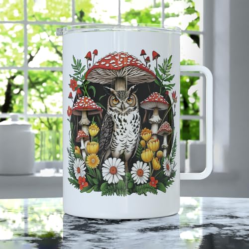 Mug de viaje aislado con diseño búho bosque 18oz miniatura 2