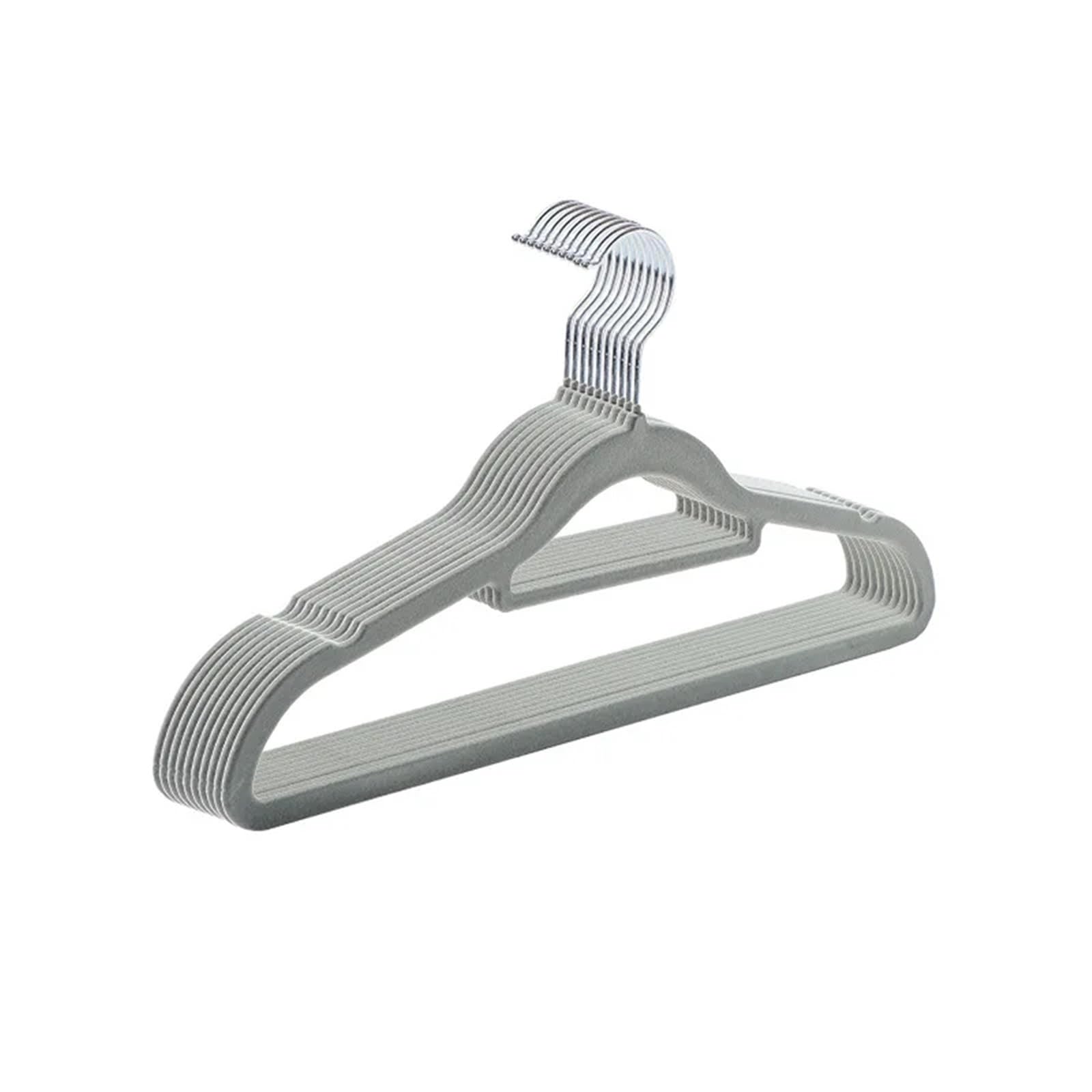 Velvet Hangers 10/20Pcs Velvet Clothes Hangers Non-Slip Flocked Felt Solid Saving Closet Space(Grey,20PCS)