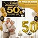 Imagen de Decoración 50 Aniversario Bodas de Oro Photocall Pancarta 110x80cm Fiesta Matrimonio 50 Años 30 Globos Telón Fondo Globo Dorado Elegante Fotocol Español Homenaje Regalo Pareja Banner Celebración