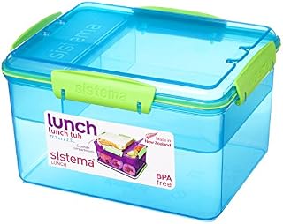 Sistema Lunch Tub To Go, 77.7 oz, 2.3L (Blue with Green Accents)