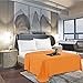 Mocassi Queen Flat Sheet - Hotel Luxury 1800 Thread Count Cooling Bedding Sheet - Softest Sheets - Wrinkle, Fade, Stain Resistant - 1 Single Top Flat Sheet, Queen, Orange