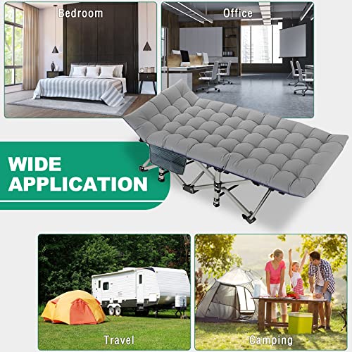 Lilypelle Folding Camping Cot, Heavy Duty Sleeping Cots With Carry Bag, Double Layer Oxford Portable Travel Camp Cots For Home, Office Nap And Outdoor Beach #TOP6