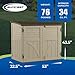 Suncast Horizontal Shed, Compact Outdoor Storage System, 34 Cu. Ft. Capacity, Sand & Slate - Lockable Multi-Wall Resin Organizer for Garbage Cans, Garden Tools, Bins, Bikes and Yard Equipment