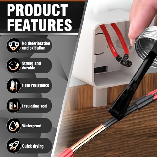 Image of Liquid Electrical Tape - Waterproofing insulating electrical glue, Quick-Drying wire glue, Temperature Resistant, Used for Outdoor Indoor Wires, Electronic Component & Electrical Equipment (125ml)