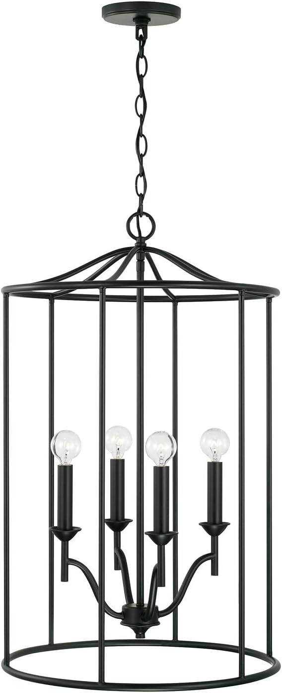 Capital Lighting 542041MB Peyton Transitional Foyer Light Fixture, 4-Light 240 Total Watts, 29" H x 18" W, Matte Black