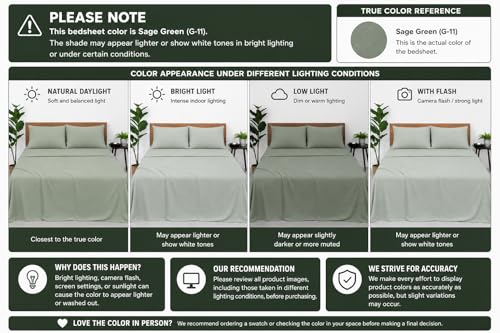 Image of Blue Strip Polycotton Bedsheet, King 108x108 (Sage Green) | Hotel Quality | Soft, Breathable & Colourfast | Wrinkle Resistant | Machine Washable | Pillow Covers Included