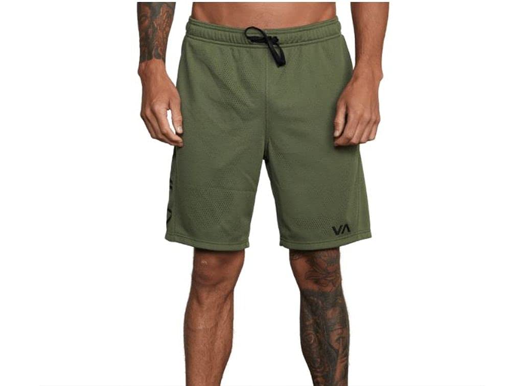 RVCA Men's VA Mesh Athletic Shorts - 17" Outseam, 70/30 Cotton-Poly Blend, Regular Fit With Drawcord