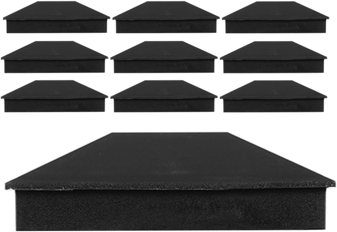 HEMOTON 12 Pcs Black Pp Plastic Wooden Fence Post Caps with Screws Waterproof Decking Caps for Outdoor Fence Posts Easy Installation Cover for Outdoor Use