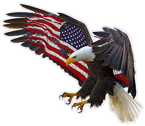 American Eagle American Flag Left Facing Magnet Decal is 6