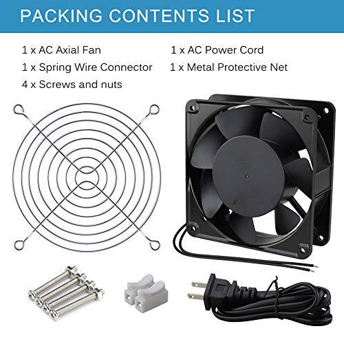 Gdstime Axial Fan 12038, 110V 120V Ac 120Mm Fan, Ventilation Exhaust Projects Cooling Fan #TOP7